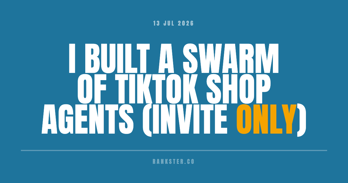 I built a swarm of TikTok Shop agents (invite only)