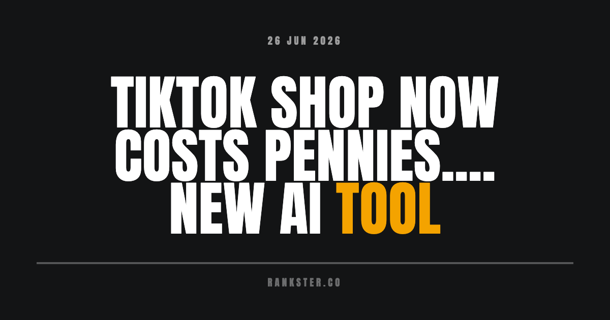 TikTok Shop now  costs pennies.... new AI tool